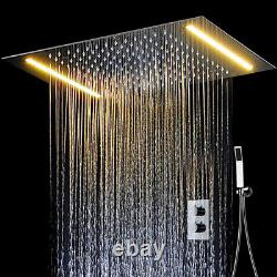 Factory supply Thermostatic Mixer LED Shower Set Rainfall Bathroom Shower Head