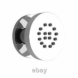 Flora 3 Way Concealed Thermostatic Shower Mixer Valve LED Twin Head & Body Jets
