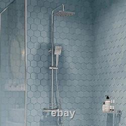 Gainsborough Bathroom Thermostatic Mixer Shower Square Twin Head Exposed + FFK
