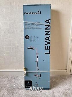 GoodHome Levanna Wall-mounted Thermostatic Mixer Multi head Shower