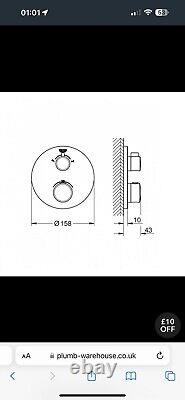 Grohtherm Thermostatic Bath Shower Mixer Round With 2 Outlets With Shut Off