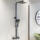 Gunmetal Grey Thermostatic Mixer Shower Set With Square Overhead & Hand Zgmexpsh