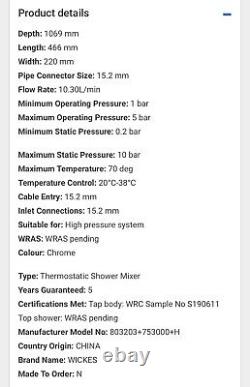 Hamilton Thermostatic Mixer Shower Chrome
