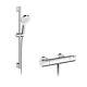 Hansgrohe Crometta Shower System With Ecostat Thermostatic Shower Mixer White/