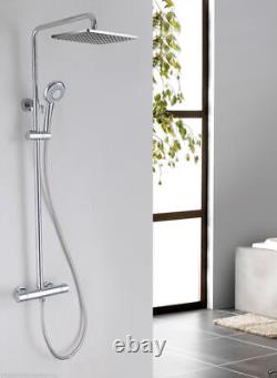 Helen Modern Square Thermostatic Twin Head Dual Control Riser Shower Mixer Tap