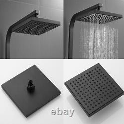 Household Bathtub Bathroom Black Thermostatic Mixer Shower Set Twin Head NEW