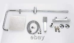 Huibathroom Thermostatic Shower Mixer Set for Bathroom Square Chrome Designer