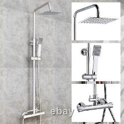 Huibathroom Thermostatic Shower Mixer Set for Bathroom Square Chrome Designer R