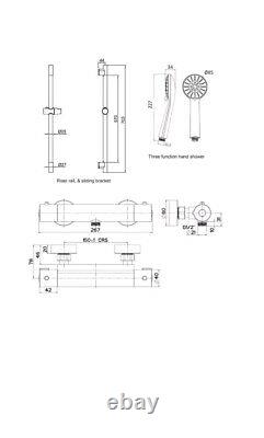 Ideal Standard Ecotherm Fast-Fit Thermostatic Bar Mixer Shower & Kit A7255AA