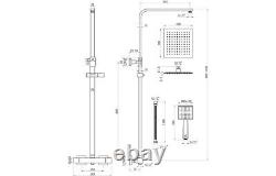 Kallithiea Thermostatic Bar Mixer withRiser & Overhead Kit Single Function Handset