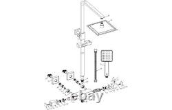 Kallithiea Thermostatic Bar Mixer withRiser & Overhead Kit Single Function Handset