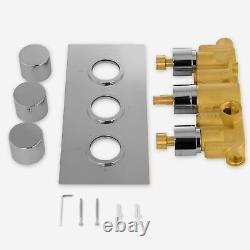 Lilly Round 3 Dial 2 Way Chrome Concealed Thermostatic Shower Mixer Valve Set