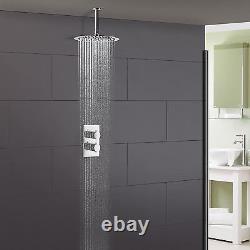 Lily Ceiling Slim Round Head with Concealed Thermostatic Shower Mixer Valve