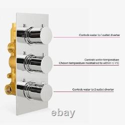 Luxhause Concealed Thermostatic Shower Mixer Valve 1 / 2 / 3 Way Outlet Chrome B