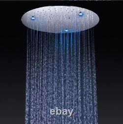 Luxury Bathroom Thermostatic Mixer 3Way Faucet Set 20Round Rainfall Shower Head