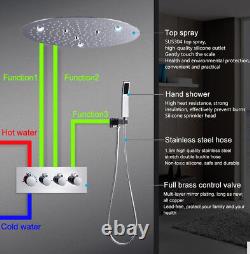 Luxury Bathroom Thermostatic Mixer 3Way Faucet Set 20Round Rainfall Shower Head