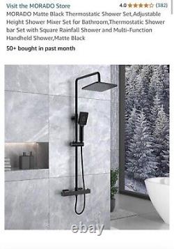 MORADO Matte Black Thermostatic Shower Mixer Set