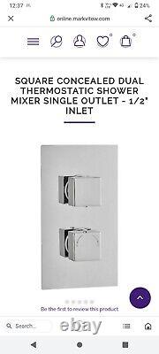 Mark Vitow Square Concealed Thermostatic Shower Mixer Single Outlet Brand New