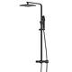 Matt Black Square Waterfall Bathroom Basin Bath Taps Thermostatic Shower Mixers