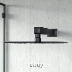 Matte Black Voilet 2 Dial Thermostatic Mixer Outlet Square Shower Rail & Handset