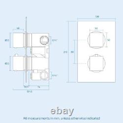 Matte Black Voilet 2 Dial Thermostatic Mixer Outlet Square Shower Rail & Handset