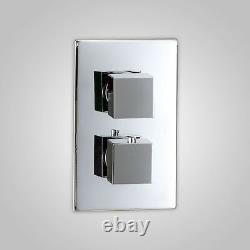 Maxi Bathroom Concealed Square Thermostatic Shower Mixer Valve Tap Chrome