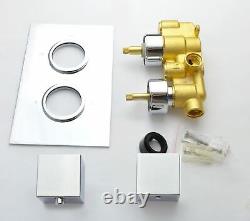 Maxi Bathroom Concealed Square Thermostatic Shower Mixer Valve Tap Chrome