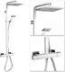 Milan Bathroom Thermostatic Chrome Mixer Shower Set With Twin Head Millan Silver