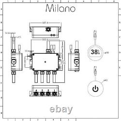 Milano Vis Modern Digital 3 Outlet Thermostatic Mixer Concealed Shower Valve