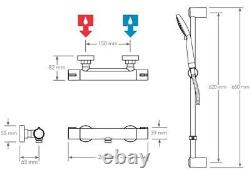 Mira Eco EV Thermostatic Bar Mixer Shower Single Outlet Chrome Modern 2.1878.018
