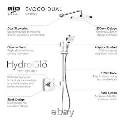 Mira Evoco Dual Thermostatic Mixer Shower with Adjustable & Fixed Heads Chrome