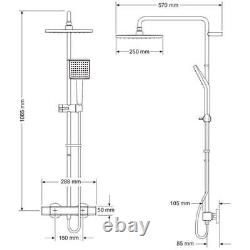 Mira Honesty ERD Mixer Shower Thermostatic Chrome 250mm Head Square 1.1901.002