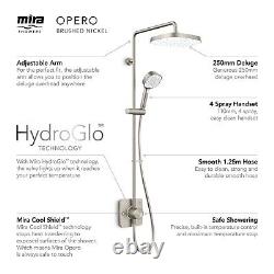 Mira Opero Bathroom Thermostatic Mixer Shower Nickel Twin Adjustable Head Modern