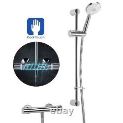 Mira Thermostatic Bar Mixer Shower Chrome Cool Touch + Riser Rail + Fast Fit Kit