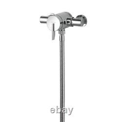 Mixer Shower Set Round Head Chrome Bathroom Thermostatic Single-Spray Rear Fed