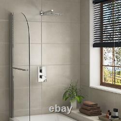 Modern Bathroom Concealed Thermostatic Shower Mixer Valve Set Chrome Square