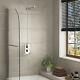 Modern Bathroom Concealed Thermostatic Shower Mixer Valve Set Chrome Square