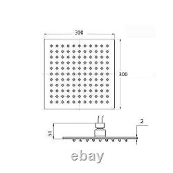 Modern Bathroom Concealed Thermostatic Shower Mixer Valve Set Chrome Square