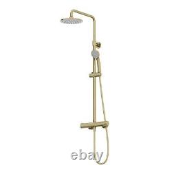 Modern Bathroom Mixer Shower Thermostatic Round Rainfall Head Handset Brass
