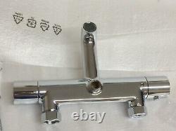 Modern bathroom thermostatic bath shower mixer valve chrome tap deck mounted