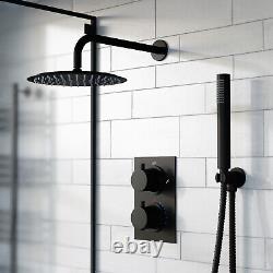 Nes Home 2 Dial 2 Way Round Concealed Thermostatic Shower Mixer, Head, Handset set