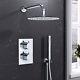 Nes Home 2 Dial 2 Way Round Concealed Thermostatic Shower Mixer, Head, Handset Set