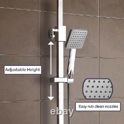 Nes Home Thermostatic Shower Mixer Slim Twin Head Square Round