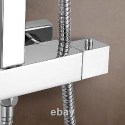 Nes Home Thermostatic Shower Mixer Slim Twin Head Square Round