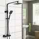 New 300mm Bathroom Thermostatic Exposed Valve Shower Mixer Square Bar Set Chrome