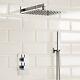 New Bathroom Concealed Square Thermostatic Shower Mixer Valve Tap Chrome Set