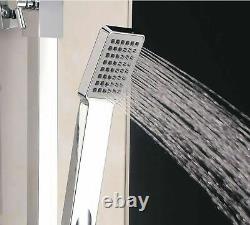 New Chrome Thermostatic Shower Mixer Square Bathroom Exposed Twin Head Valve Set