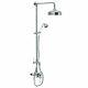 New Exposed Thermostatic Shower Mixer Bathroom Twin Head Round Square Bar Set Uk