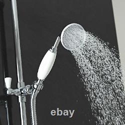 New Exposed Thermostatic Shower Mixer Bathroom Twin Head Round Square Bar Set UK