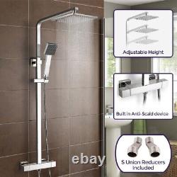 Niki Square Thermostatic Dual Control Twin Head Shower Mixer